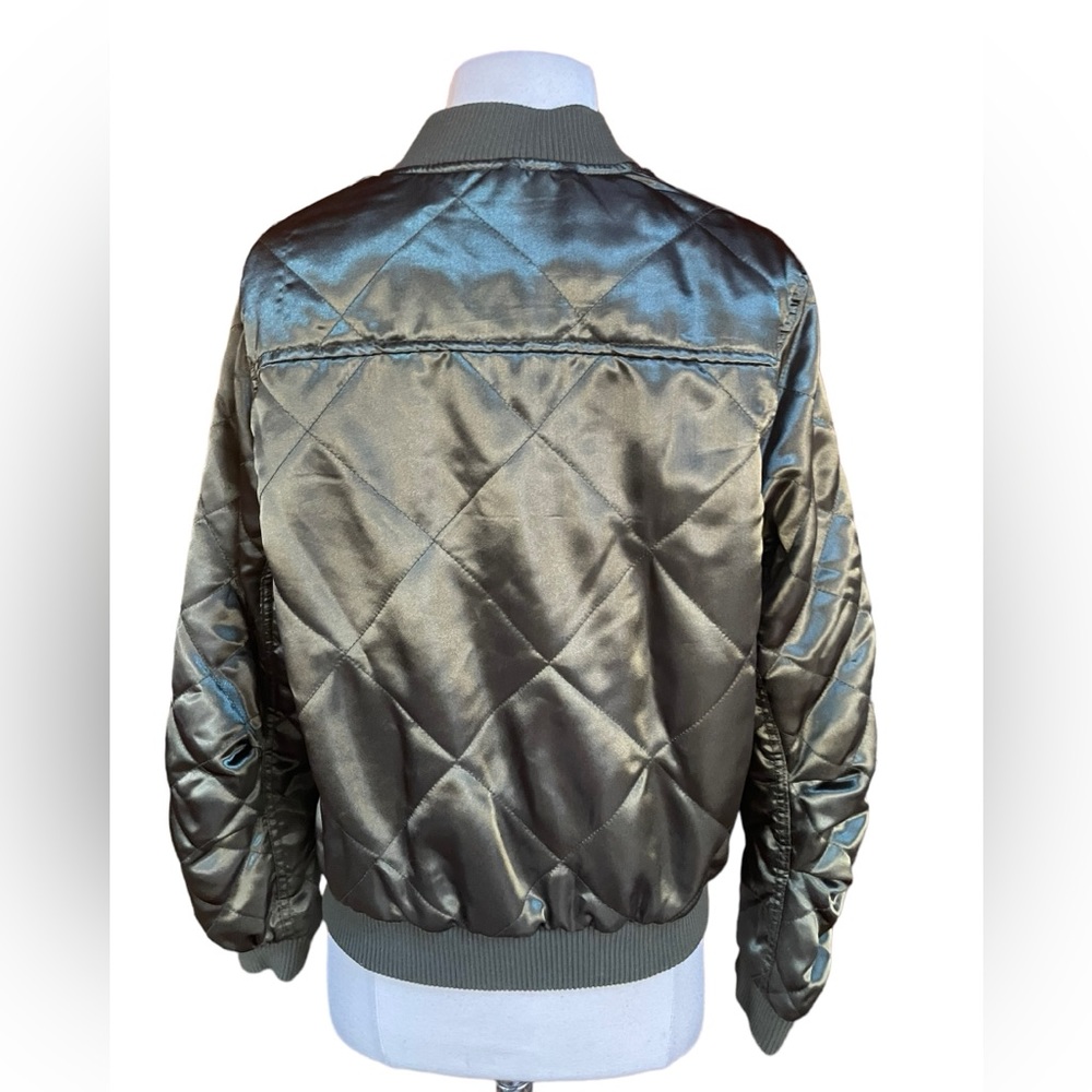 Among Equals Army Green‎ Bomber Jacket - Picture 4 of 6
